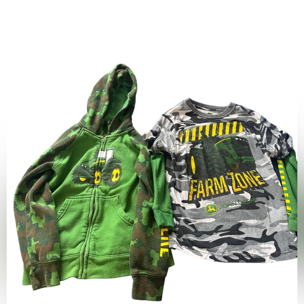 Two John Deere shirts for the prize of 1. Both size 7.